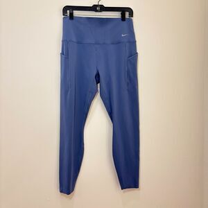 Nike Universa Womens XL Dri-FIT 7/8 Support High Waist Blue Leggings Yoga Dance